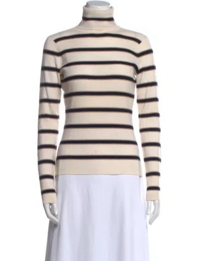 Pre-owned A.l.c Merino Wool Striped Sweater In Neutral