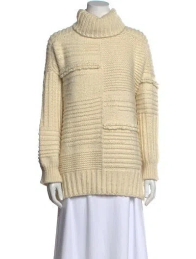 Pre-owned A.l.c Merino Wool Striped Sweater In Neutral