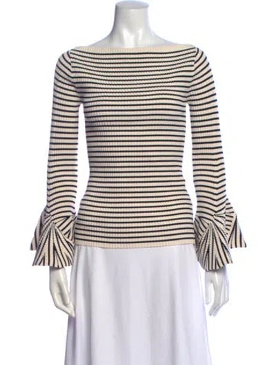 Pre-owned A.l.c Merino Wool Striped Sweater In Neutrals