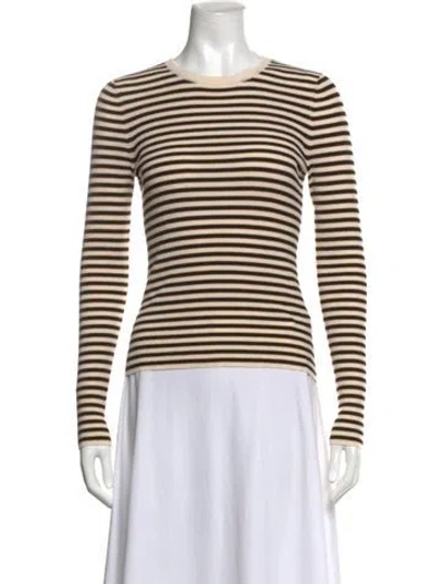 Pre-owned A.l.c Merino Wool Striped Sweater In Neutrals