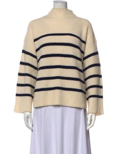 Pre-owned A.l.c Merino Wool Striped Sweater In Neutrals