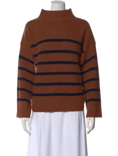 Pre-owned A.l.c Merino Wool Striped Top In Brown