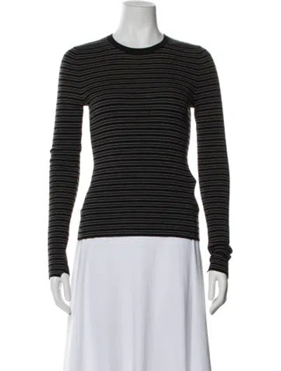 Pre-owned A.l.c Merino Wool Striped Top In Green