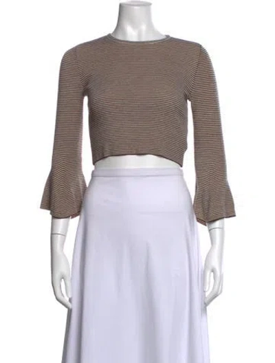 Pre-owned A.l.c Merino Wool Striped Top In Neutrals