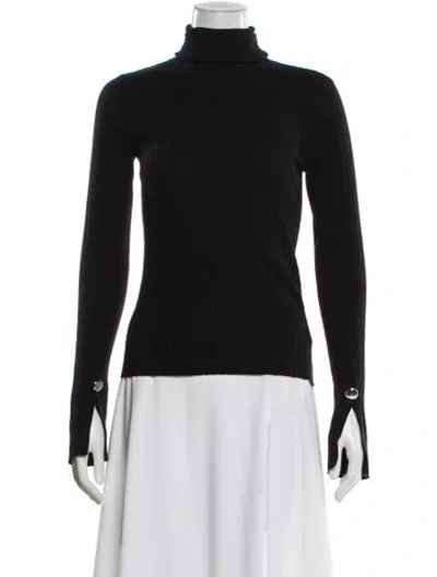 Pre-owned A.l.c Merino Wool Turtleneck Sweater In Black