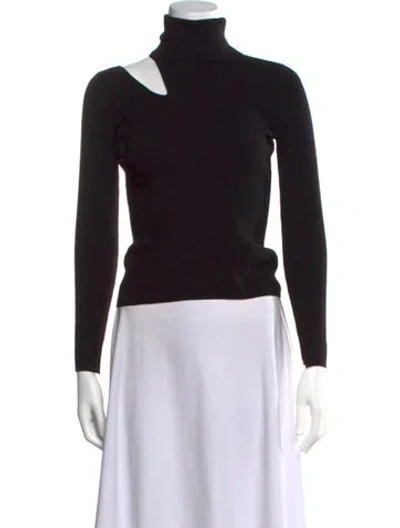 Pre-owned A.l.c Merino Wool Turtleneck Sweater In Black