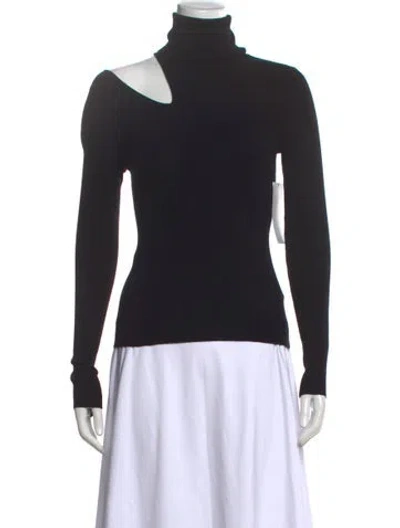 Pre-owned A.l.c Merino Wool Turtleneck Sweater In Black