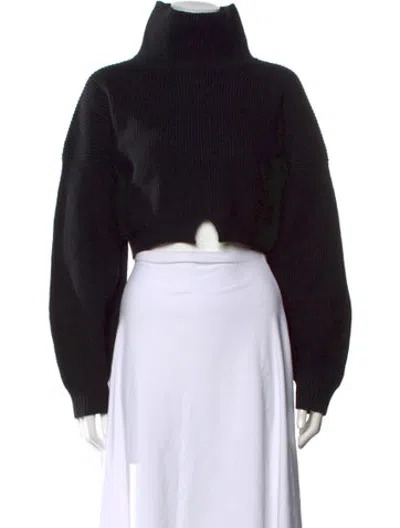Pre-owned A.l.c Merino Wool Turtleneck Sweater In Black