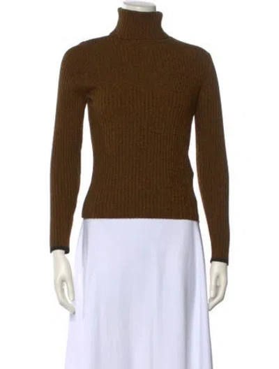 Pre-owned A.l.c Merino Wool Turtleneck Sweater In Brown