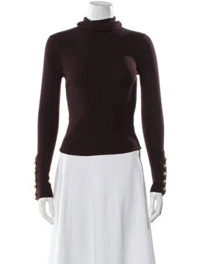 Pre-owned A.l.c Merino Wool Turtleneck Sweater In Brown