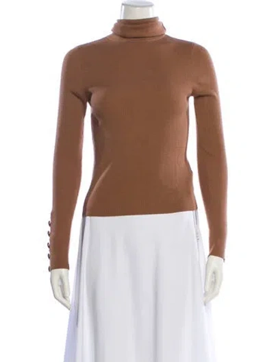 Pre-owned A.l.c Merino Wool Turtleneck Sweater In Brown
