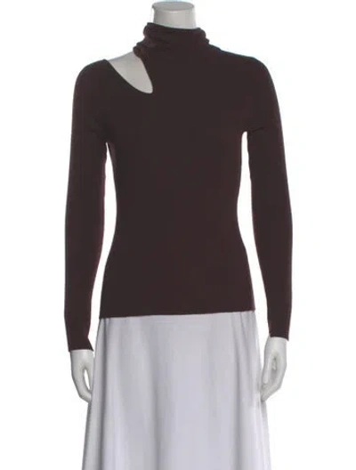 Pre-owned A.l.c Merino Wool Turtleneck Sweater In Brown