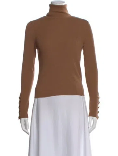 Pre-owned A.l.c Merino Wool Turtleneck Sweater In Brown