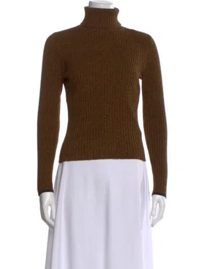 Pre-owned A.l.c Merino Wool Turtleneck Sweater In Brown