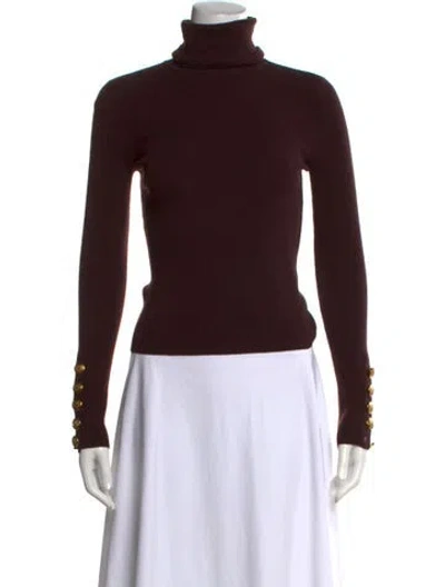 Pre-owned A.l.c Merino Wool Turtleneck Sweater In Brown