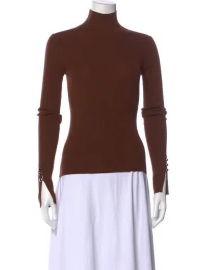 Pre-owned A.l.c Merino Wool Turtleneck Sweater In Brown