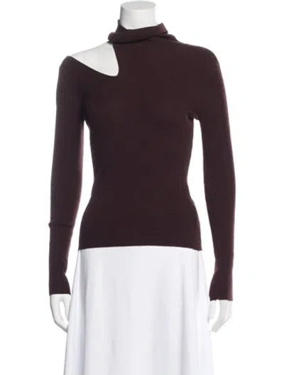 Pre-owned A.l.c Merino Wool Turtleneck Sweater In Burgundy