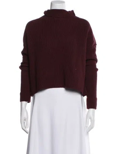 Pre-owned A.l.c Merino Wool Turtleneck Sweater In Burgundy