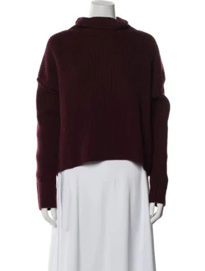 Pre-owned A.l.c Merino Wool Turtleneck Sweater In Burgundy