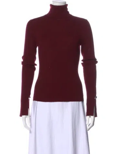 Pre-owned A.l.c Merino Wool Turtleneck Sweater In Burgundy
