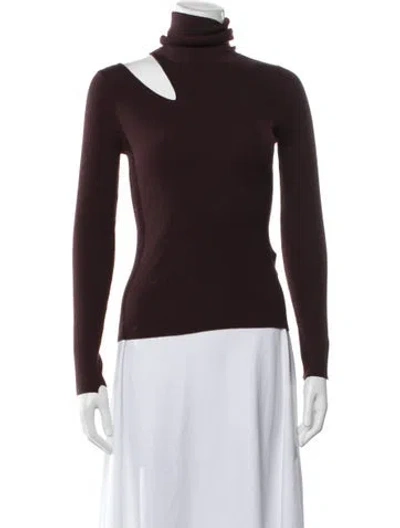 Pre-owned A.l.c Merino Wool Turtleneck Sweater In Burgundy