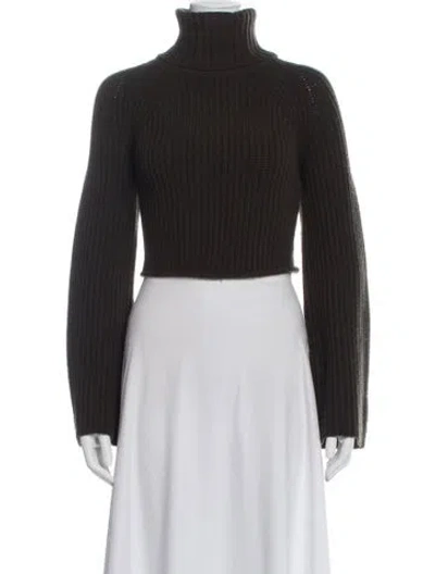 Pre-owned A.l.c Merino Wool Turtleneck Sweater In Green