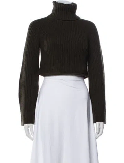 Pre-owned A.l.c Merino Wool Turtleneck Sweater In Green
