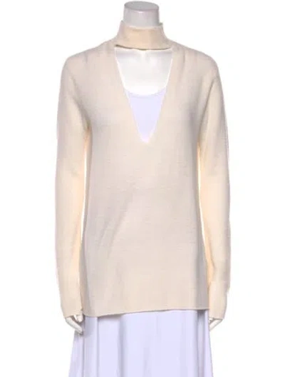 Pre-owned A.l.c Merino Wool Turtleneck Sweater In Neutral