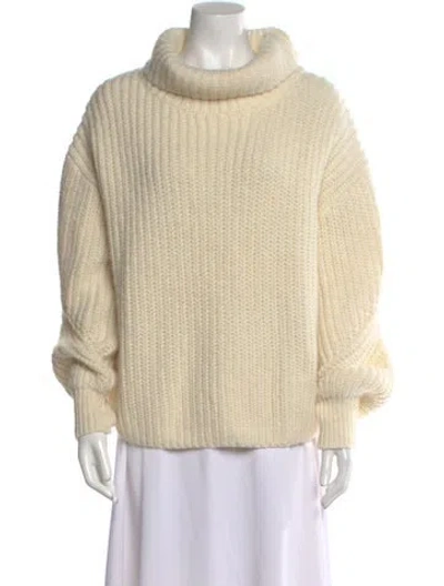 Pre-owned A.l.c Merino Wool Turtleneck Sweater In Neutral