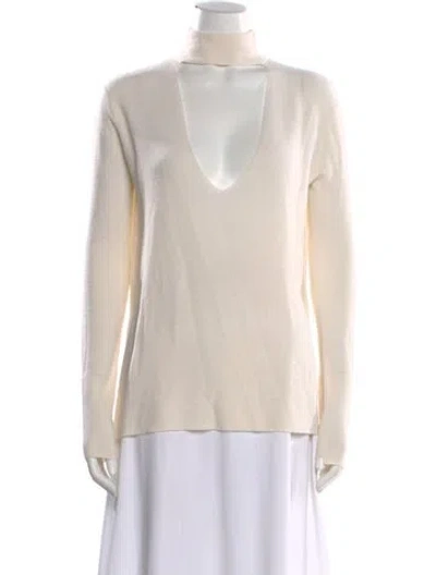 Pre-owned A.l.c Merino Wool Turtleneck Sweater In Neutral