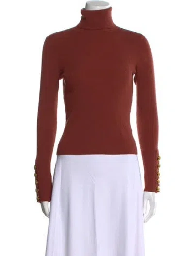 Pre-owned A.l.c Merino Wool Turtleneck Sweater In Orange