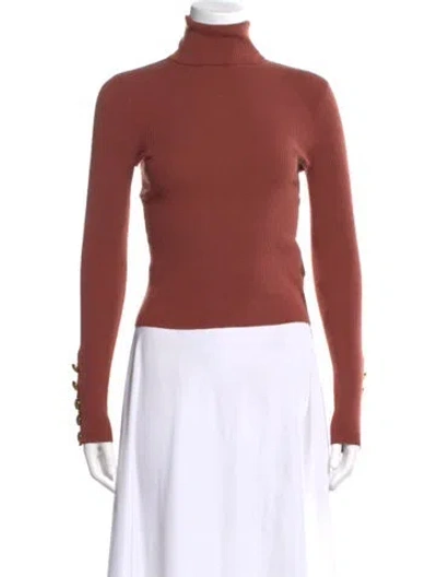 Pre-owned A.l.c Merino Wool Turtleneck Sweater In Orange
