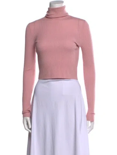 Pre-owned A.l.c Merino Wool Turtleneck Sweater In Pink