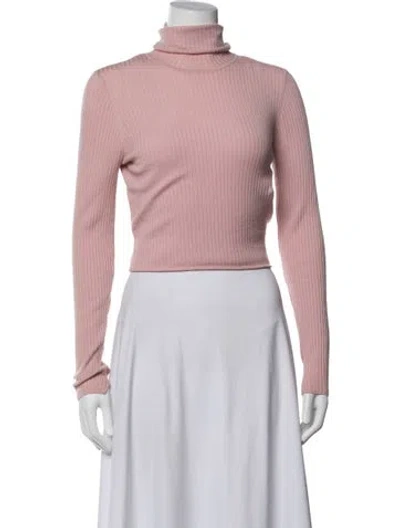Pre-owned A.l.c Merino Wool Turtleneck Sweater In Pink