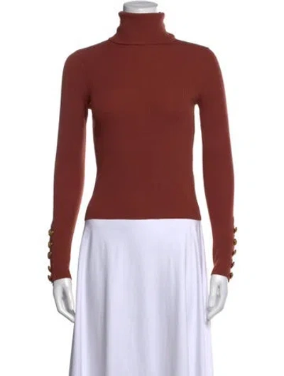 Pre-owned A.l.c Merino Wool Turtleneck Sweater In Red
