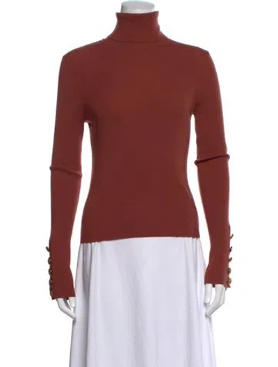 Pre-owned A.l.c Merino Wool Turtleneck Sweater In Red