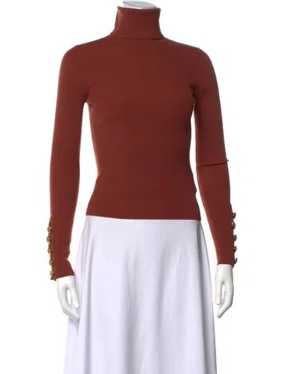 Pre-owned A.l.c Merino Wool Turtleneck Sweater In Red