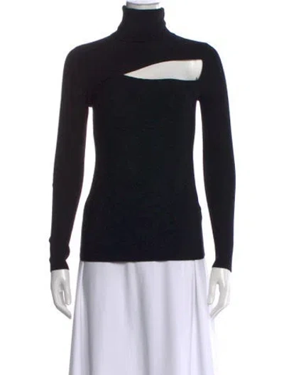 Pre-owned A.l.c Merino Wool Turtleneck Top In Black