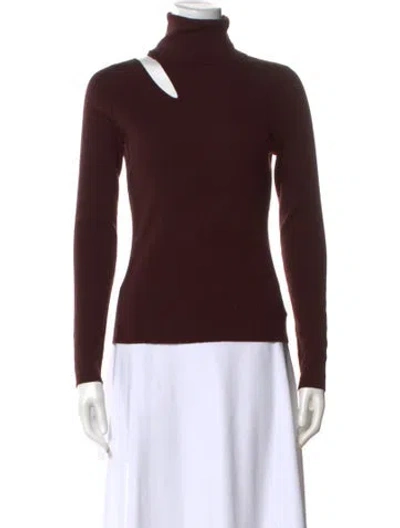 Pre-owned A.l.c Merino Wool Turtleneck Top In Brown