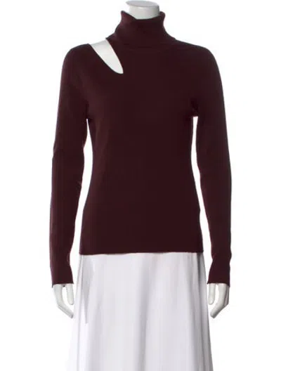 Pre-owned A.l.c Merino Wool Turtleneck Top In Burgundy