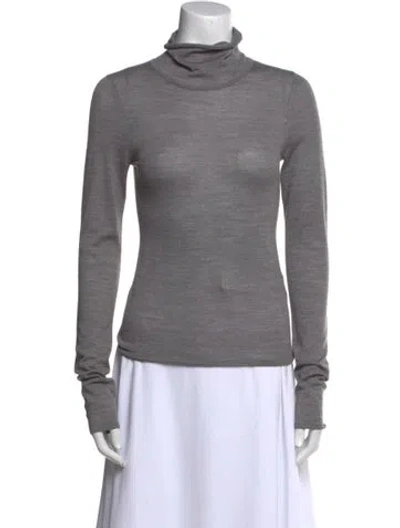 Pre-owned A.l.c Merino Wool Turtleneck Top In Gray
