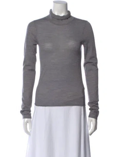 Pre-owned A.l.c Merino Wool Turtleneck Top In Gray