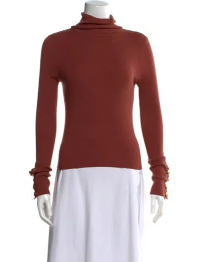 Pre-owned A.l.c Merino Wool Turtleneck Top In Orange