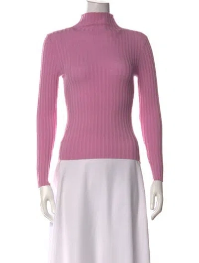 Pre-owned A.l.c Merino Wool Turtleneck Top In Pink