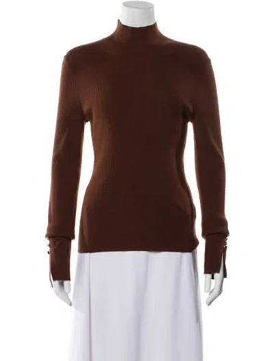 Pre-owned A.l.c Merino Wool Turtleneck Top W/ Tags In Brown