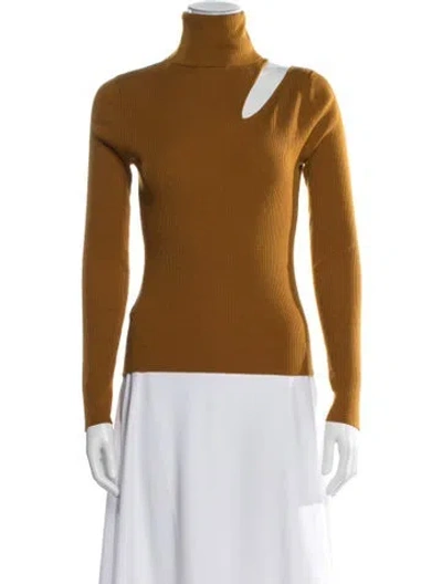 Pre-owned A.l.c Merino Wool Turtleneck Top In Yellow