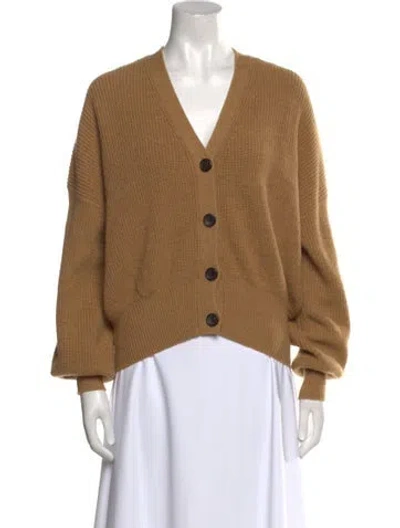 Pre-owned A.l.c Merino Wool V-neck Sweater In Brown