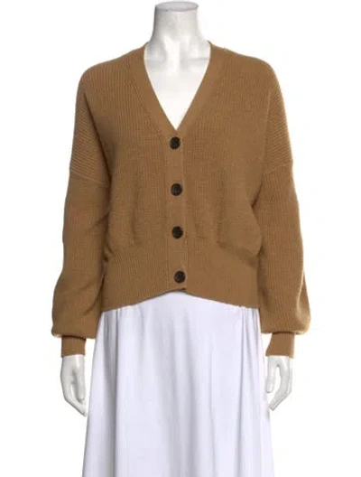 Pre-owned A.l.c Merino Wool V-neck Sweater In Brown