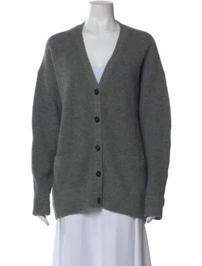 Pre-owned A.l.c Merino Wool V-neck Sweater In Gray
