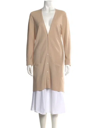Pre-owned A.l.c Merino Wool V-neck Sweater In Neutral